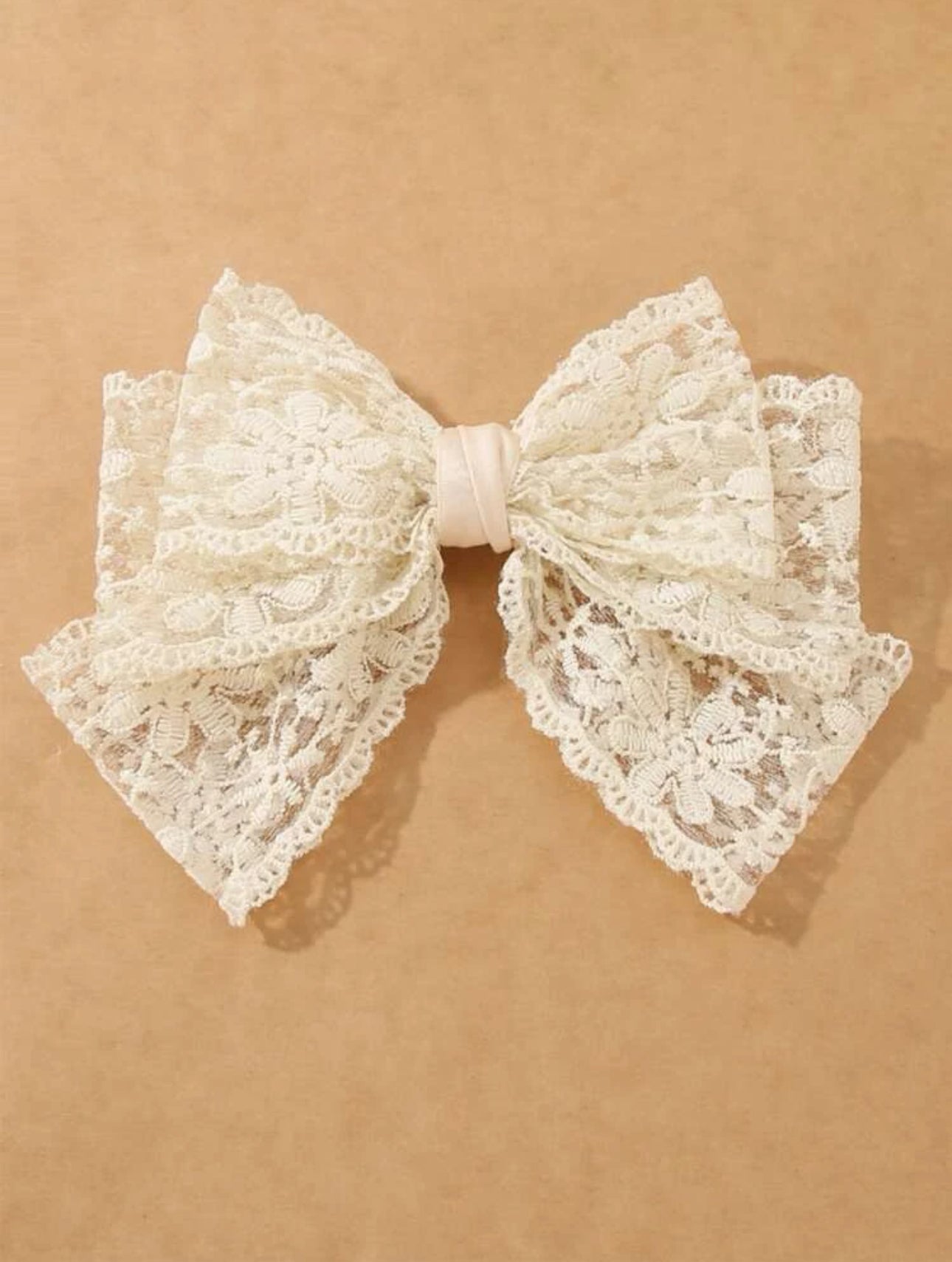 Cream Lace Bow