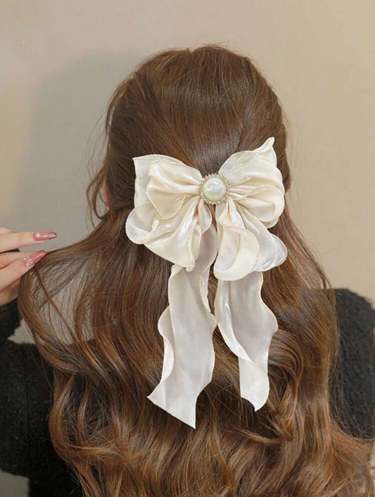 Beige Pearl Bow