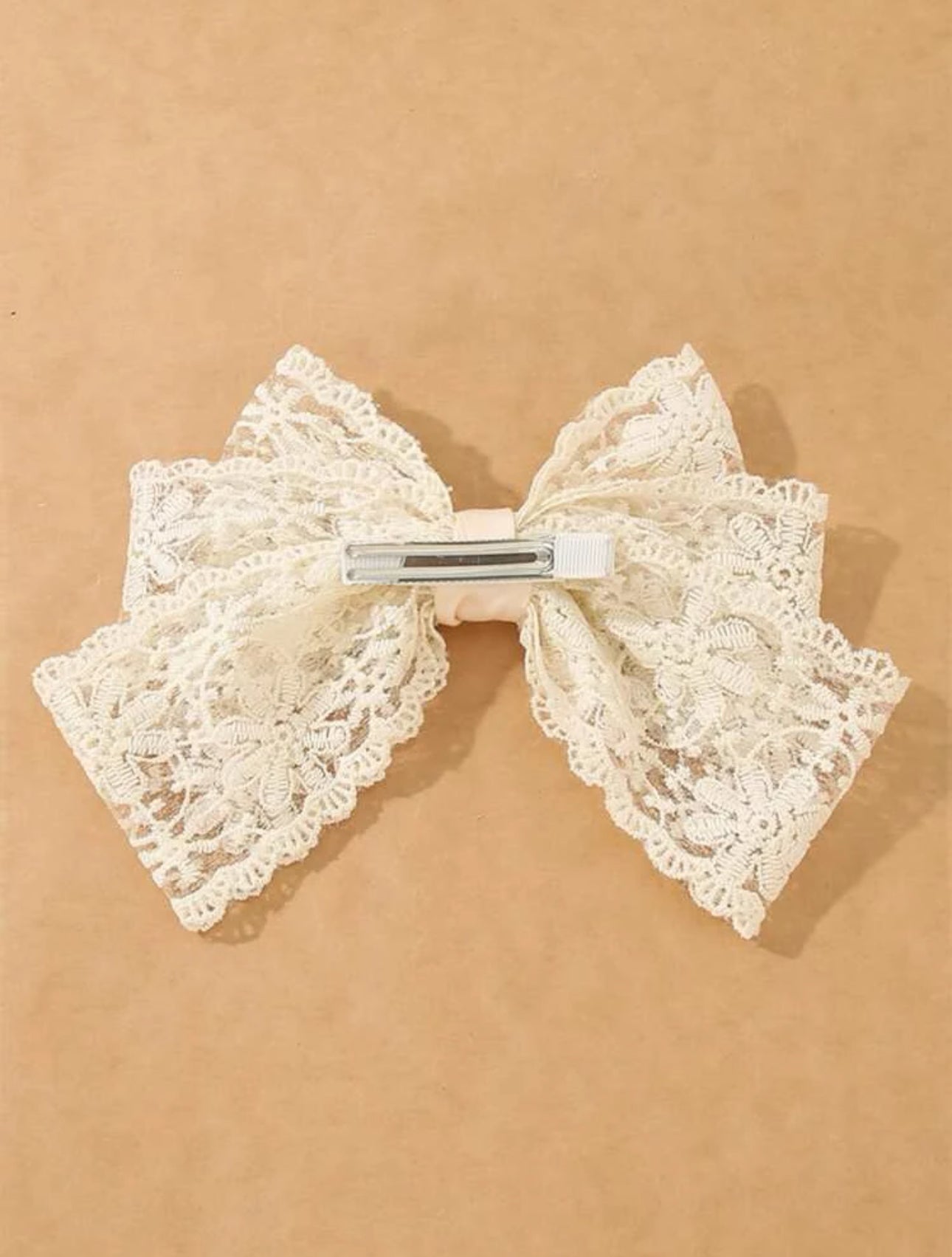 Cream Lace Bow