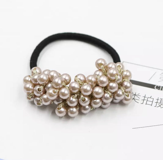 Grey Stone Pearl Hair Bobble